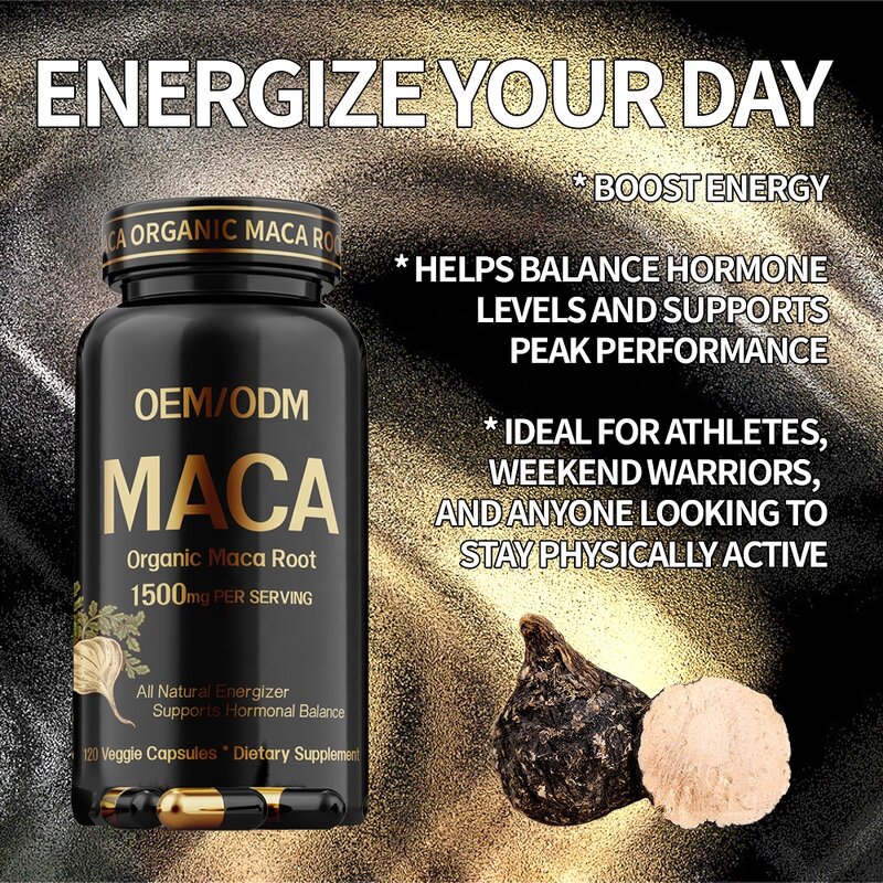 Maca Root Extract Capsules - OEM ODM 1500mg Male Fertility Reproductive Health