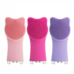 Cat-Ear Ultrasonic Cleanser - Hot Sale Silicone Facial Brush Heating Massage