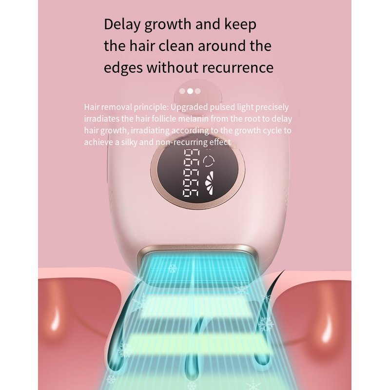 IPL Hair Removal Device - 5 Energy Levels Ice Cooling 999K Flashes At-Home Use
