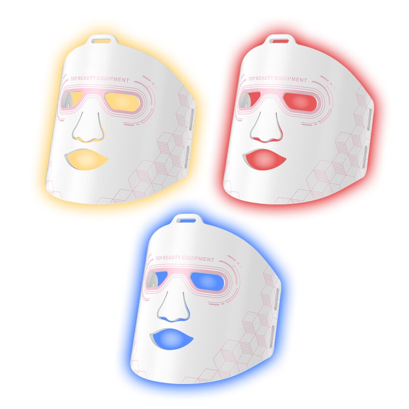4 Color LED Facial Mask - Professional Silicone Red Light Therapy Wrinkle Removal Rejuvenation