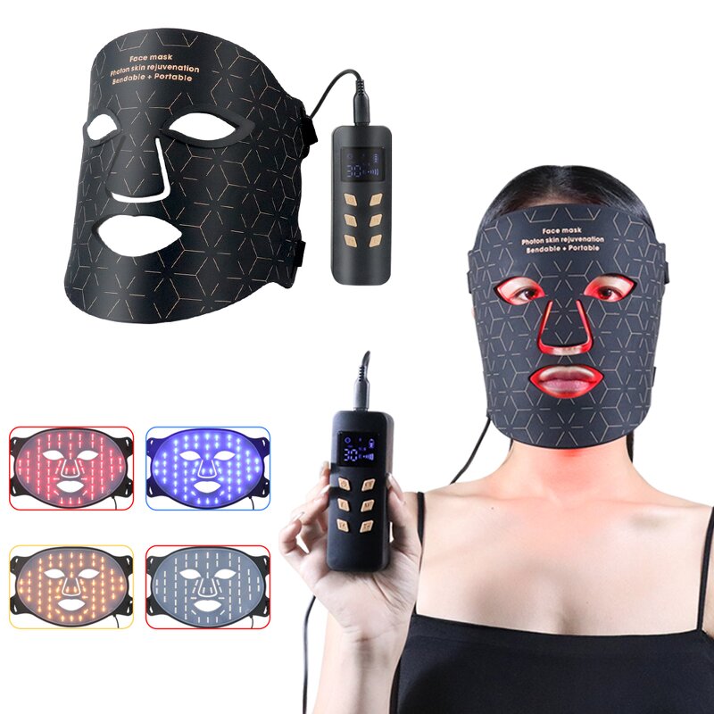 Wireless LED Facial Mask - Soft Silicone 630nm 850nm Infrared Red Light Therapy