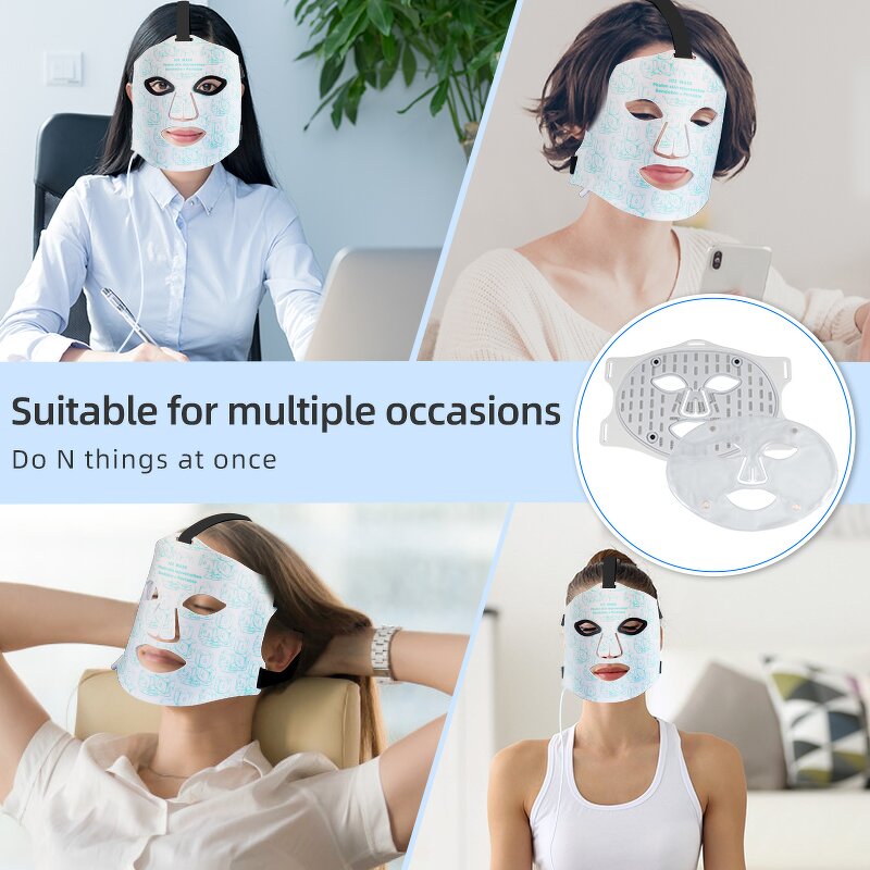 Silicone LED Facial Mask - Smart 460NM 660NM 850NM Near Infrared Anti-aging Skin Care Equipment