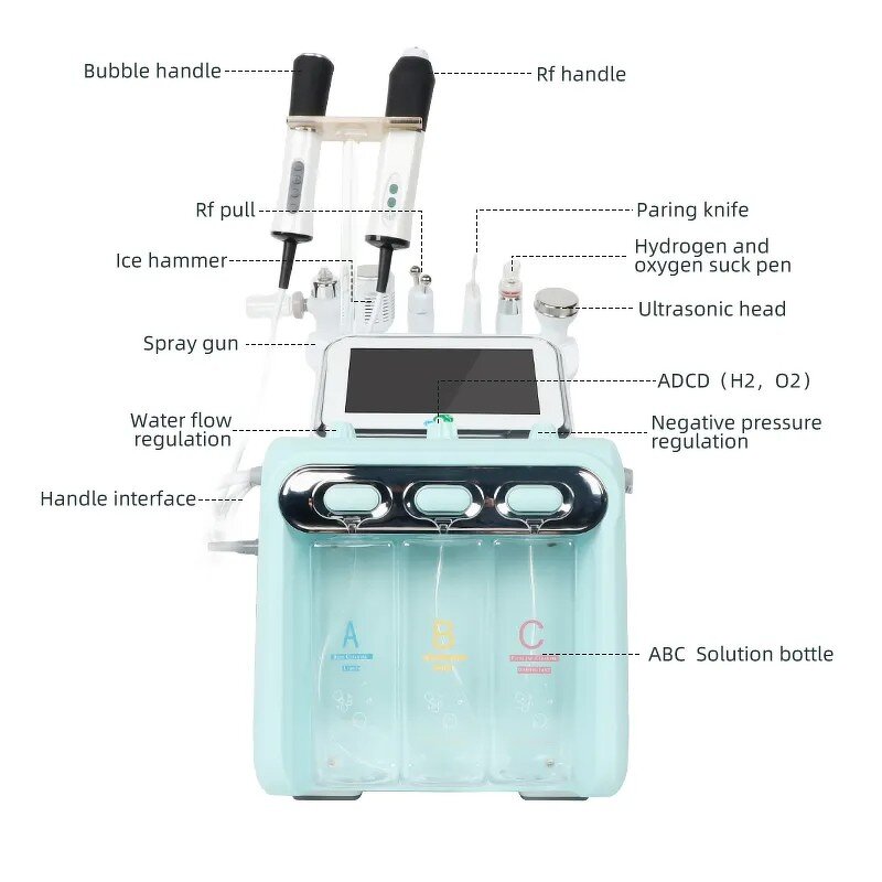 8 in 1 Small Bubble Machine - Home Microdermabrasion Vacuum Blackhead Remover Anti-wrinkle