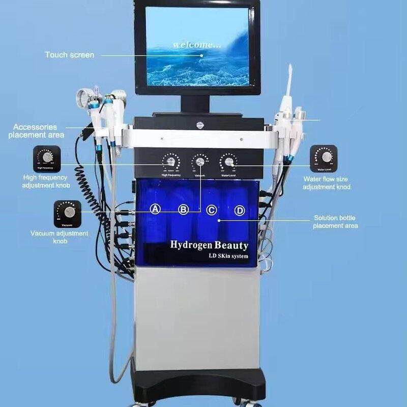14 in 1 Hydro Facial Machine - Aqua Peeling Diamond Dermabrasion Skin Rejuvenation Device