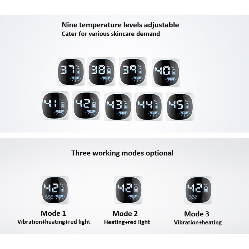 Red Light Eye Wand - 3 Modes Hot Compress Dark Circles Redness Removal Beauty Tool