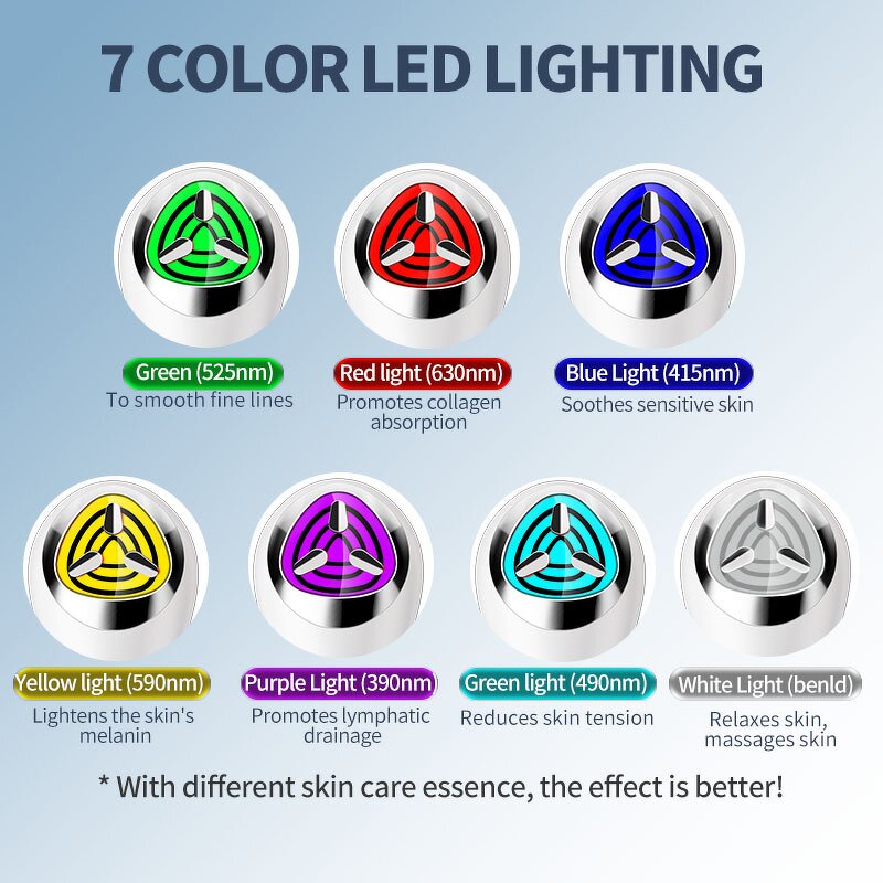 7-Color Light Therapy Massager - Microcurrent Vibration Face Lifting Anti-Puffiness Tool
