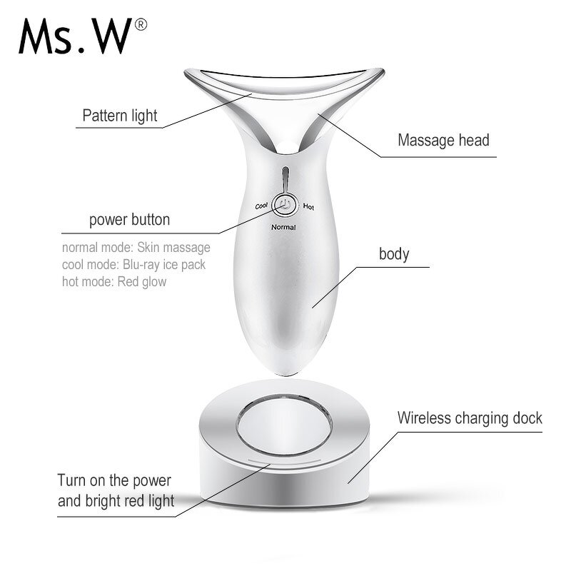 Face Neck Lifting Device - Blue Red Light Therapy Rechargeable Beauty Boost Tool