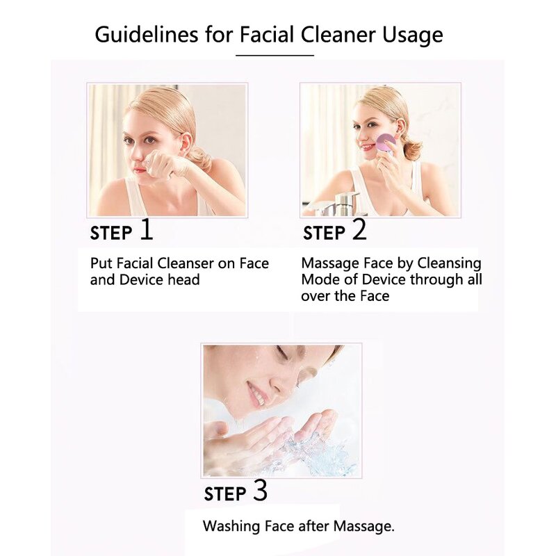 Silicone Electric Facial Brush - Customized Rechargeable Waterproof Multiple Speed Deep Cleansing