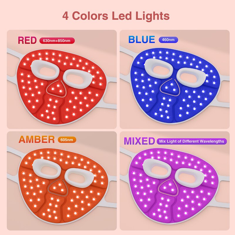 Red Light Therapy Mask - 660nm 850nm Near Infrared Home Use Skin Rejuvenation