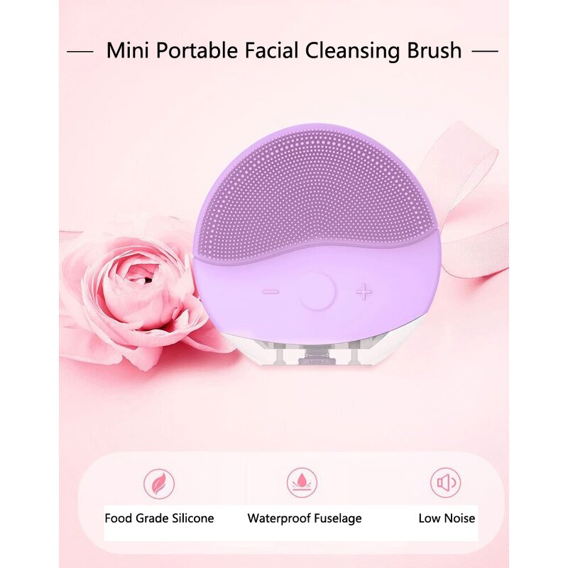 Silicone Electric Face Brush - Rechargeable Waterproof Multiple Speed Pore Deep Cleansing