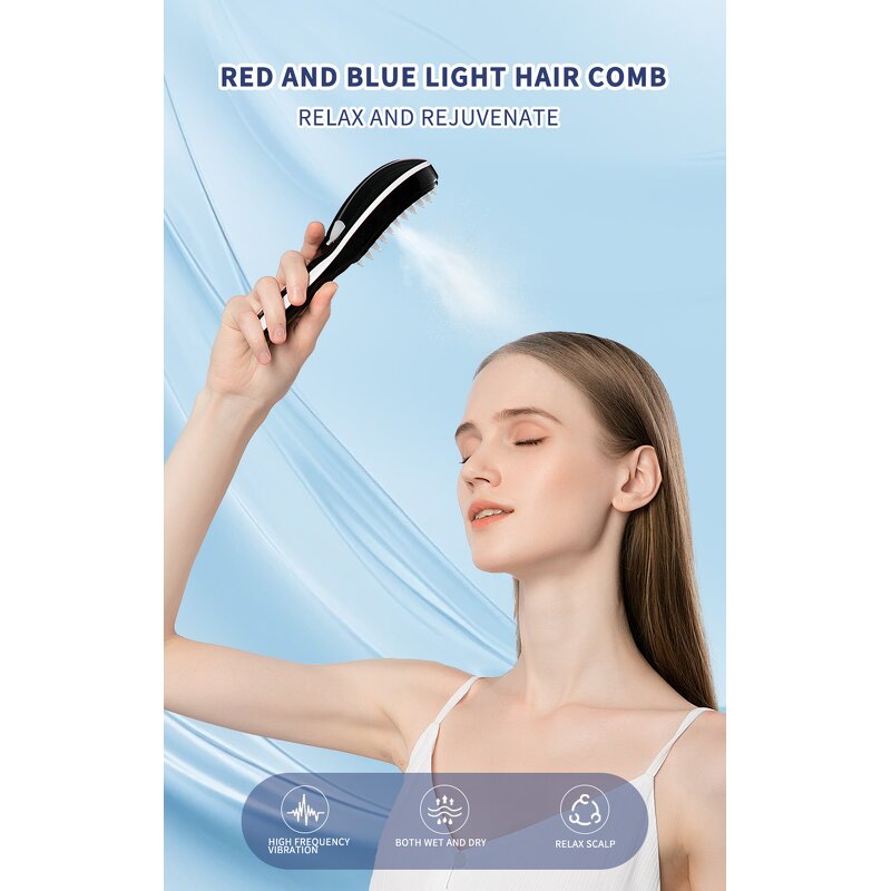 Laser Hair Growth Comb - Home Electric Vibrating Hot Dryer Comb for Hair Regrowth