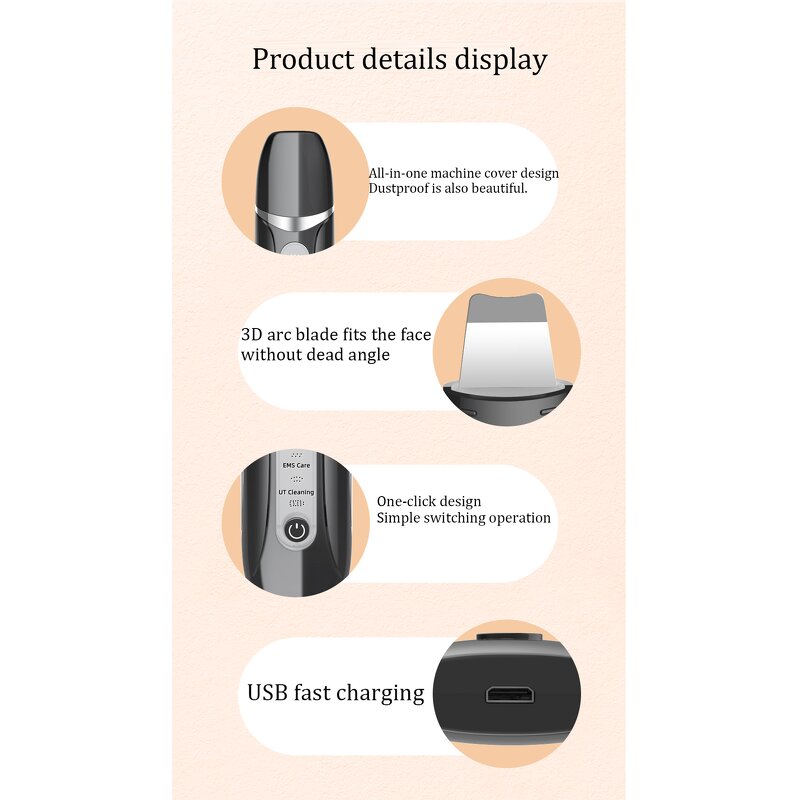 Ultrasonic Skin Scrubber - Professional Blackhead Removal Pore Cleansing Anti-aging Device