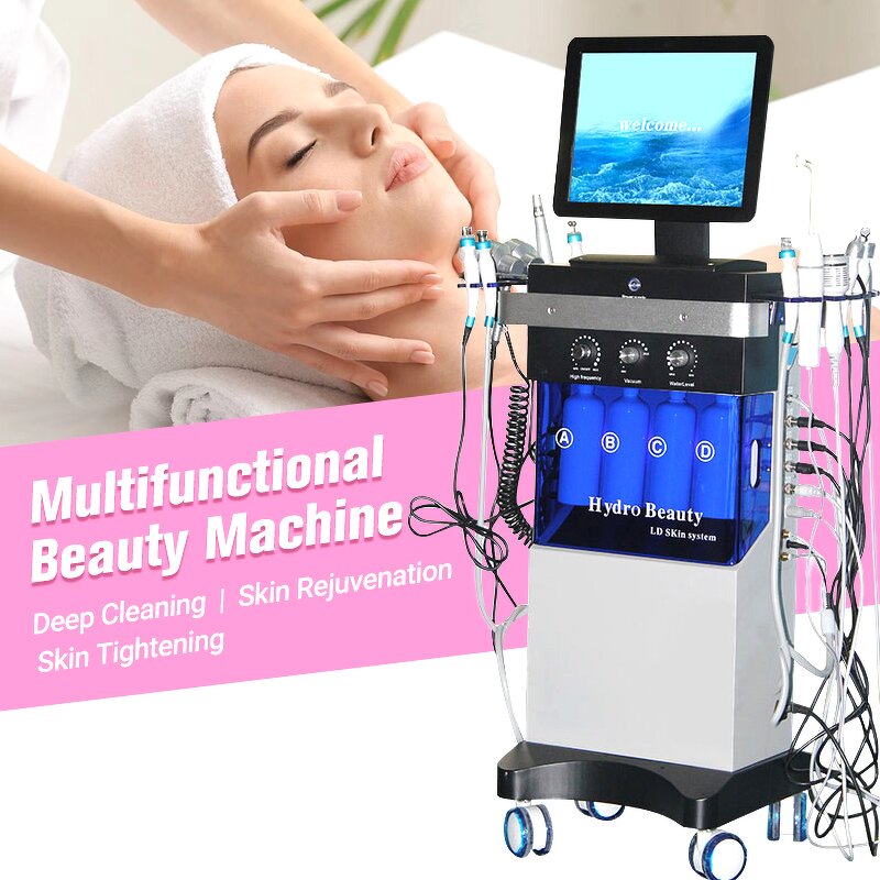 Multifunctional Aqua Peeling Machine - Beauty SPA RF Skin Tightening Facial Deep Cleaning