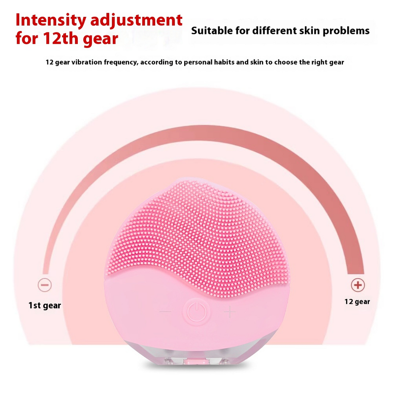 Silicone Facial Cleansing Brush - Electric Pore Cleansing Acne Removal Waterproof Rechargeable