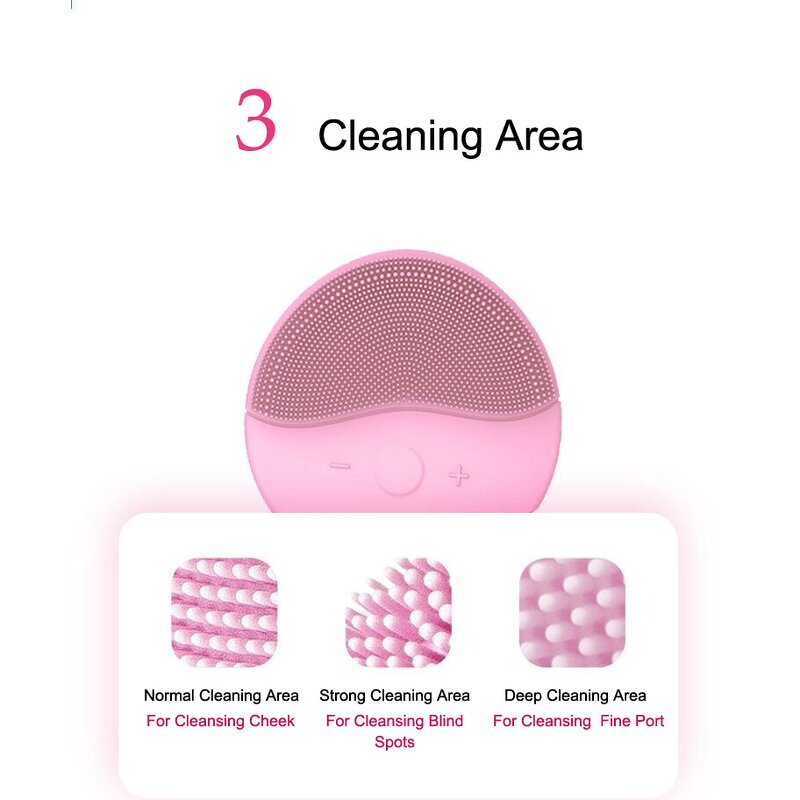 Silicone Electric Face Brush - Rechargeable Waterproof Multiple Speed Pore Deep Cleansing