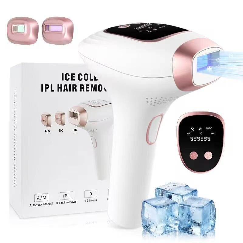 IPL Hair Remover - Painless Ice Cooling 9 Levels 999000 Flashes 4 Weeks Results