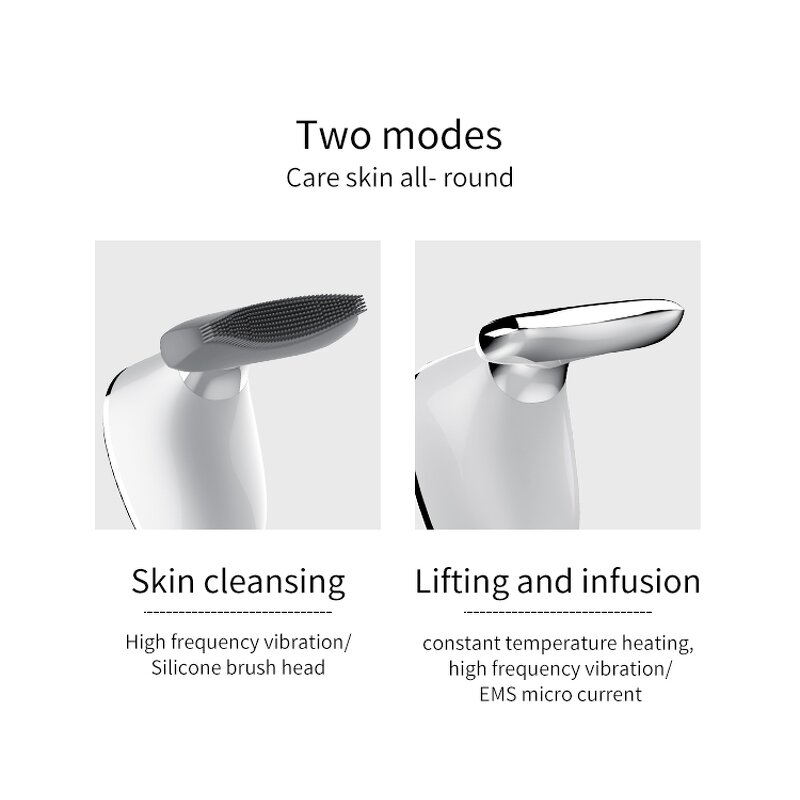 2 in 1 Microcurrent Brush - EMS Skin Tightening Deep Cleaning Face Neck Device