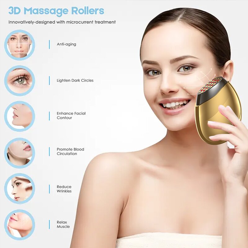 RF Facial Beauty Device - MFIP EMS Microcurrent Pulse Wrinkle Removal Face Lifting