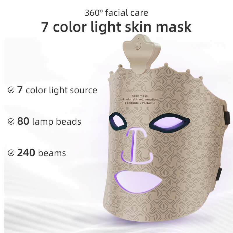 7 Color LED Light Therapy Mask - Silicone 630 850nm Anti Aging Skin Rejuvenation