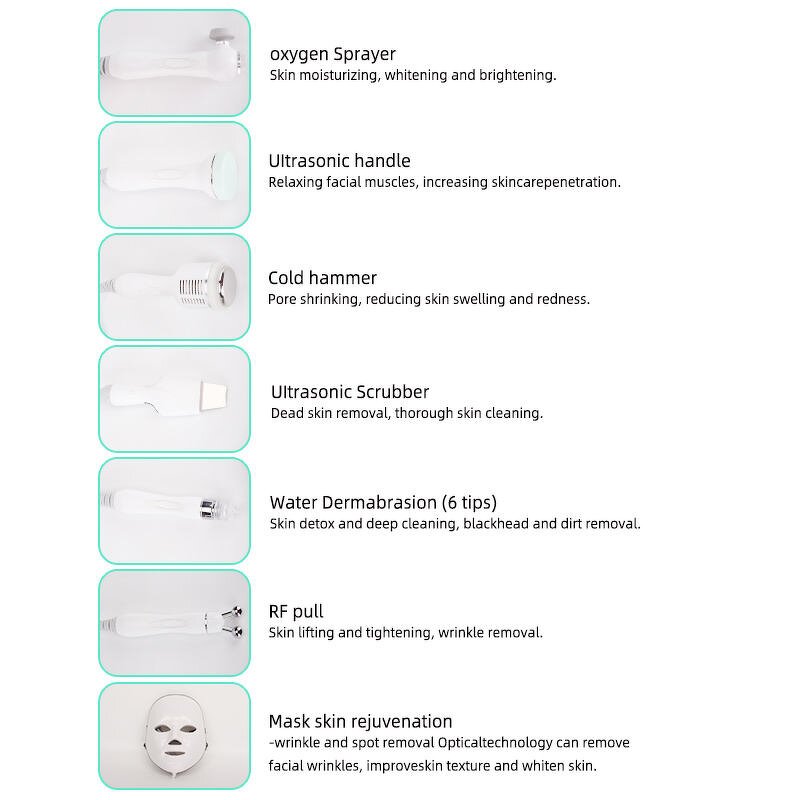7 in 1 Hydro Facial Machine - Spa Equipment Skin Tightening Micro Dermabrasion Device