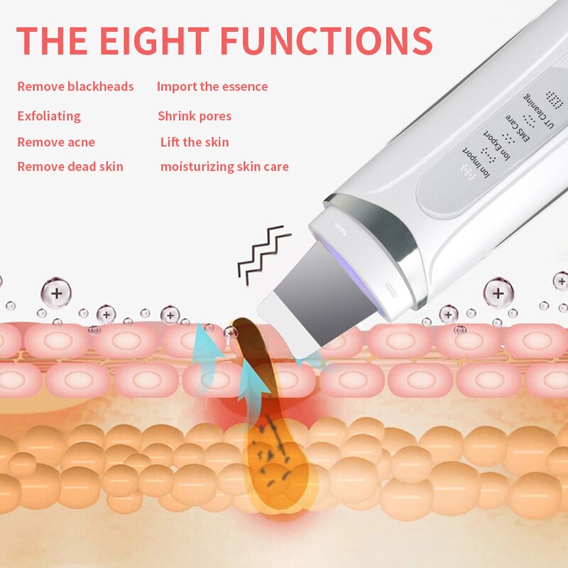 Ultrasonic Skin Scrubber - Professional Blackhead Removal Pore Cleansing Anti-aging Device