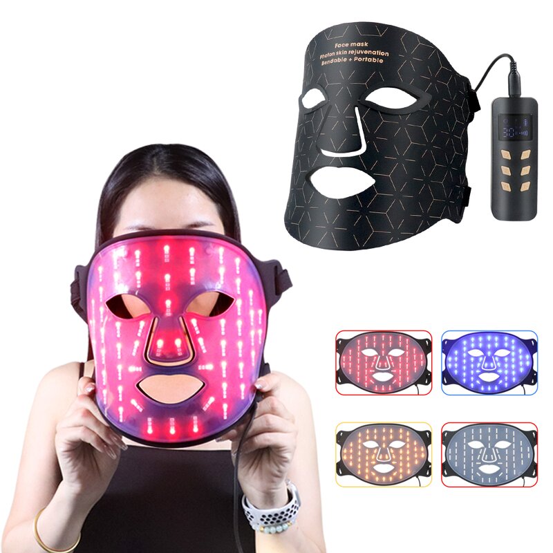 Wireless LED Facial Mask - Soft Silicone 630nm 850nm Infrared Red Light Therapy