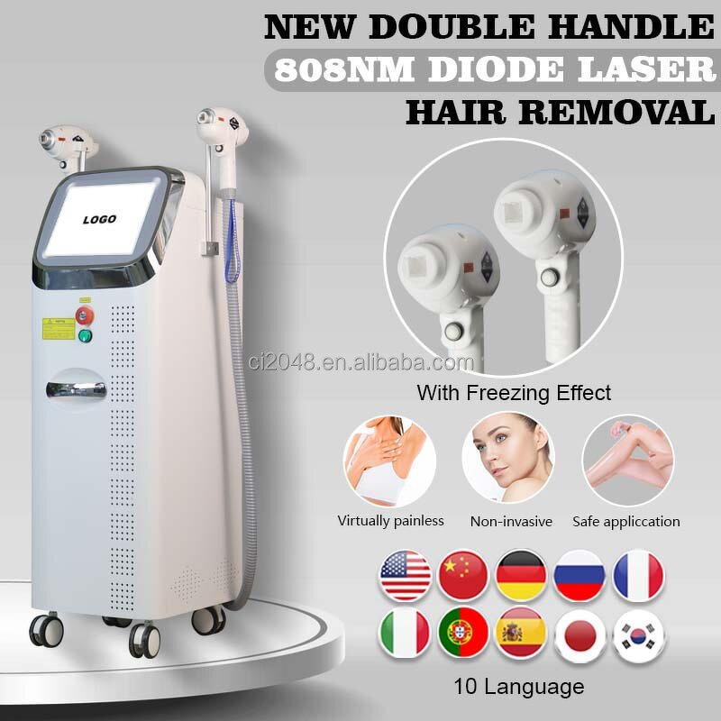 3 Wave Diode Laser Stack - 3000W Double Rows Titanium Ice Cooling Hair Removal