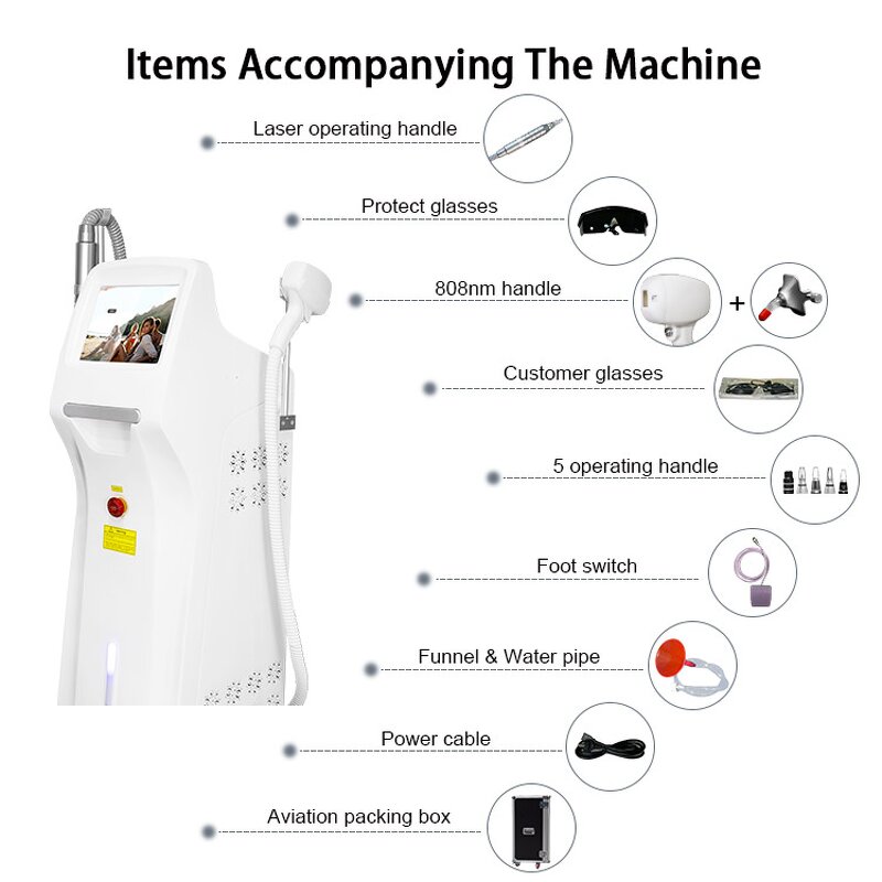 2in1 Pico Diode Laser - 755 808 1064nm Ice Cooling Salon Hair Removal Machine