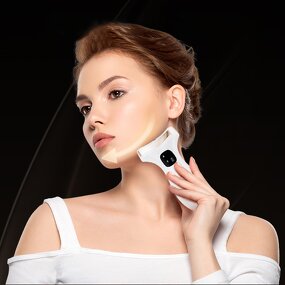Face Massager Manufacturer - Factory Price Anti-aging Neck Lifting LED Light Hot Cold Compress