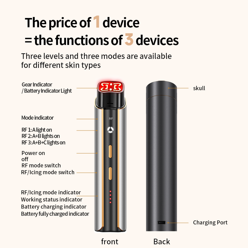 RF Beauty Device Manufacturer - Wholesale Home Use LED Light Therapy EMS Facial for Lifting Tighten Skin