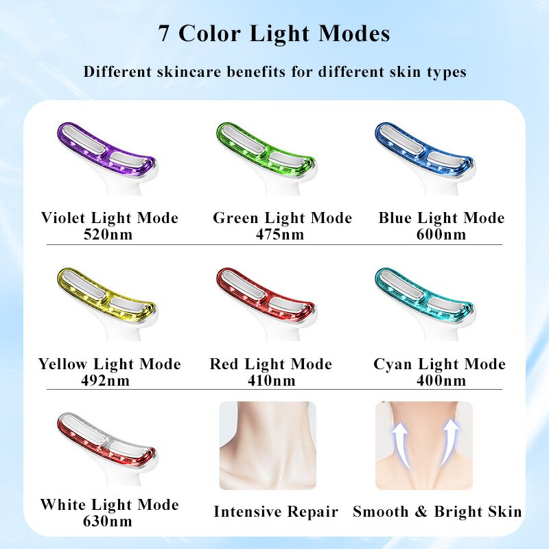 Neck Massager Manufacturer - OEM ODM Home Use 7-Color Light Wrinkle Remover Vibration Microcurrent