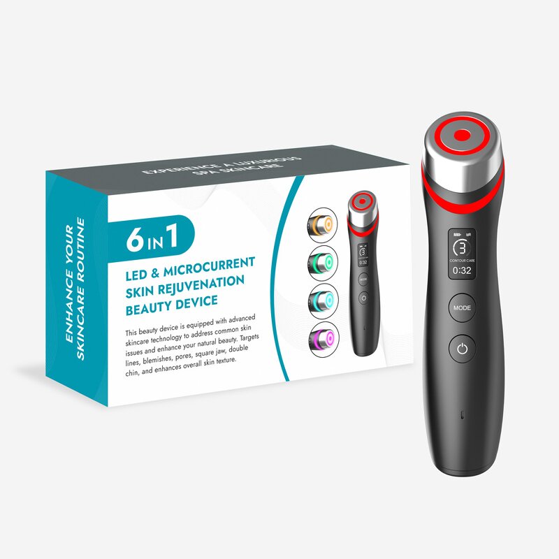Face Massager Manufacturer - Portable Handheld 6 in 1 Bio-Electric Glow Therapy for Skin Tightening US CN Plugs