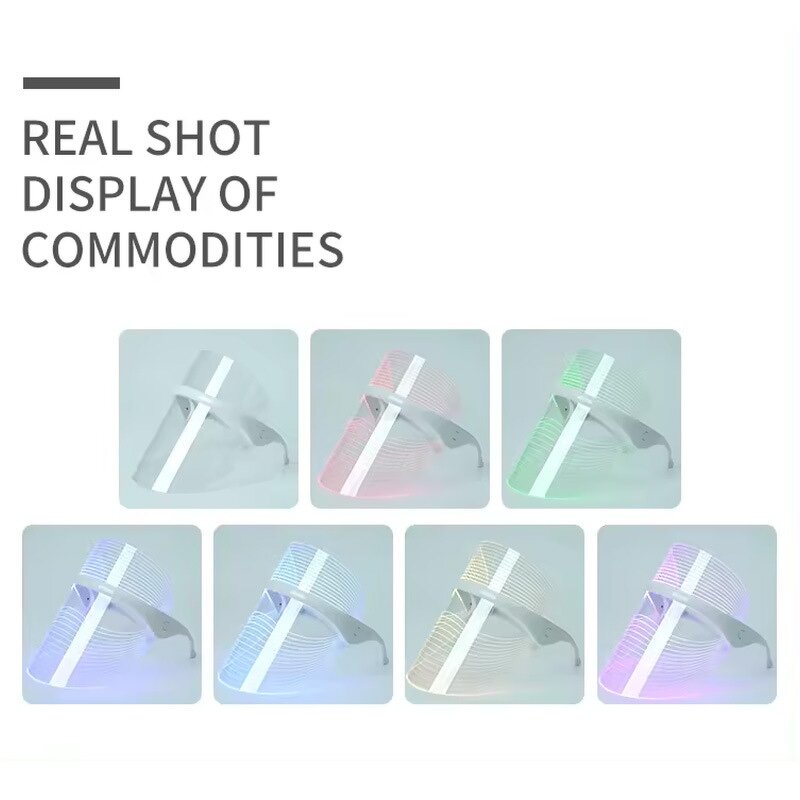 LED Light Therapy Mask Manufacturer - Transparent Wireless 7-in-1 Anti Wrinkles Photon PDT