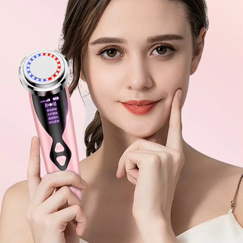 Facial Cleansing Device Manufacturer - Portable Red Blue Light Essence Importer Vibration Skin Photorejuvenation