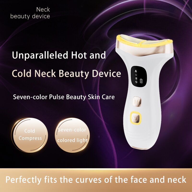 Face Massager Manufacturer - Factory Price Anti-aging Neck Lifting LED Light Hot Cold Compress