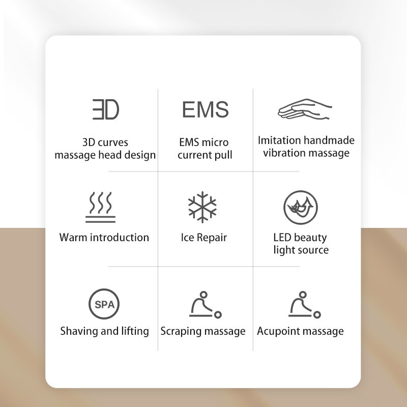 Gua Sha Massager Manufacturer - Home Use Anti-aging Neck Face Lifting LED Light Photon Wrinkle Removal Electric