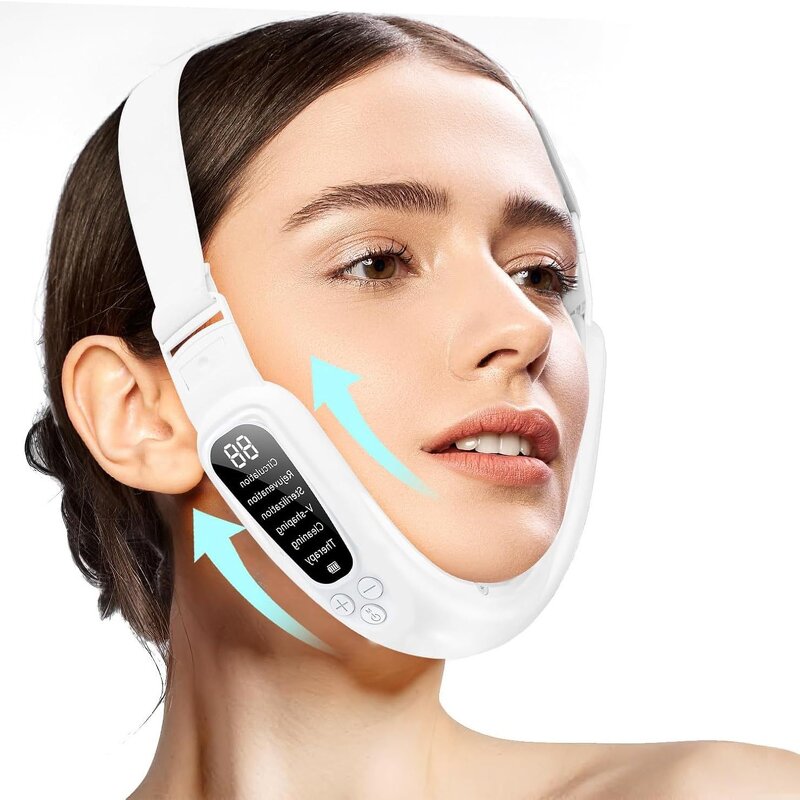 Face Slimmer Manufacturer - EMS Microcurrent V-shaped Facial Massage Hot Compress Vibration Double Chin Lifting