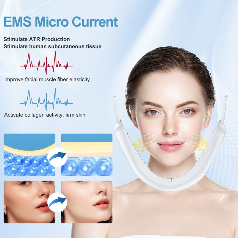 Beauty Device Manufacturer - Factory Sale EMS Red Blue Light Skin Rejuvenation Vibration Anti-Wrinkle V Face