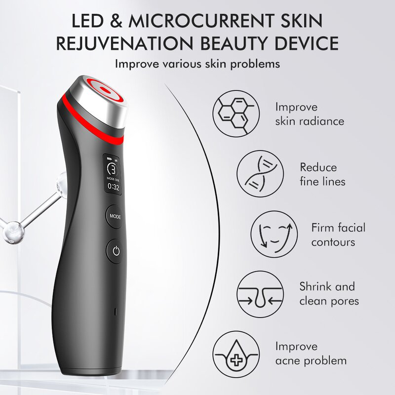 Face Massager Manufacturer - Portable Handheld 6 in 1 Bio-Electric Glow Therapy for Skin Tightening US CN Plugs