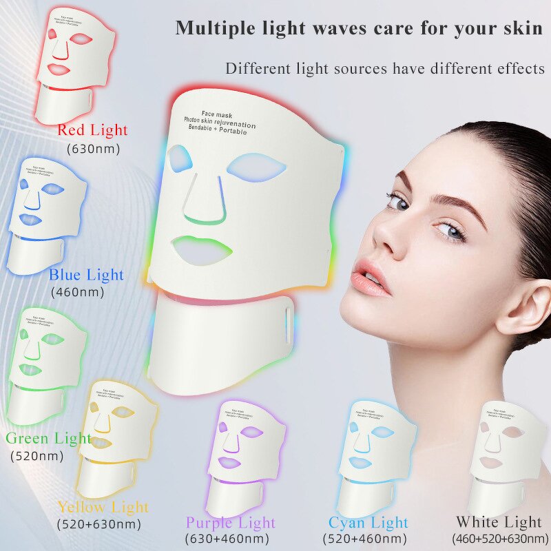 LED Light Therapy Mask Manufacturer - Factory Korean Skincare Anti-aging 7 Colors Red Light