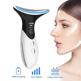 Beauty Device Manufacturer - Custom 3 Colors LED Photon Therapy EMS Lifting for Skin Tighten Anti Wrinkle