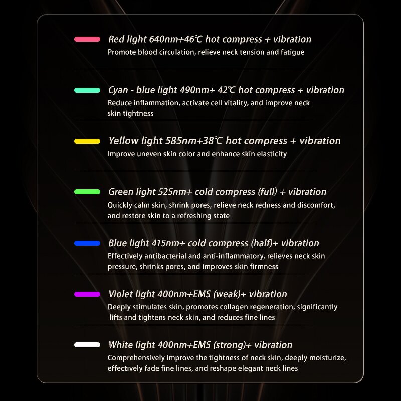 Face Massager Manufacturer - OEM ODM Microcurrent Neck Lifting EMS Skin Tightening 7 Colors Light Therapy