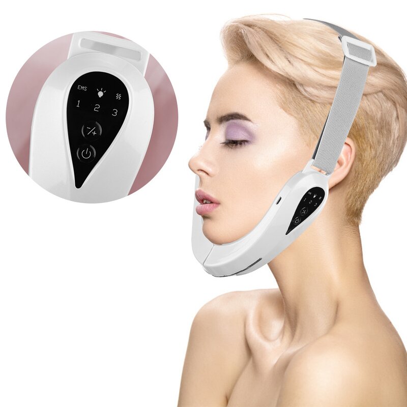 Face Slimming Device Manufacturer - Smart EMS Microcurrent Neck Lifting Firming V Face LED Red Blue Light