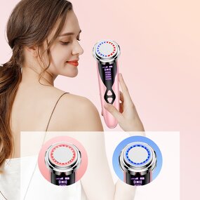 Facial Cleansing Device Manufacturer - Portable Red Blue Light Essence Importer Vibration Skin Photorejuvenation