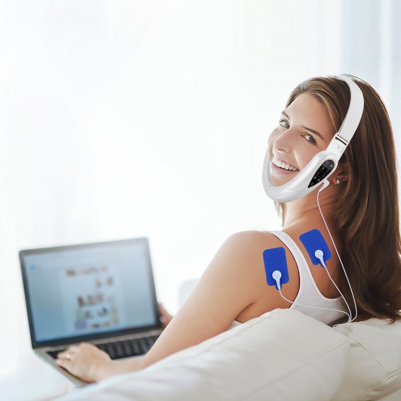Face Massager Manufacturer - Smart Remote Control V-face Nasolabial Fold Shaping EMS Photon Chin Slimming