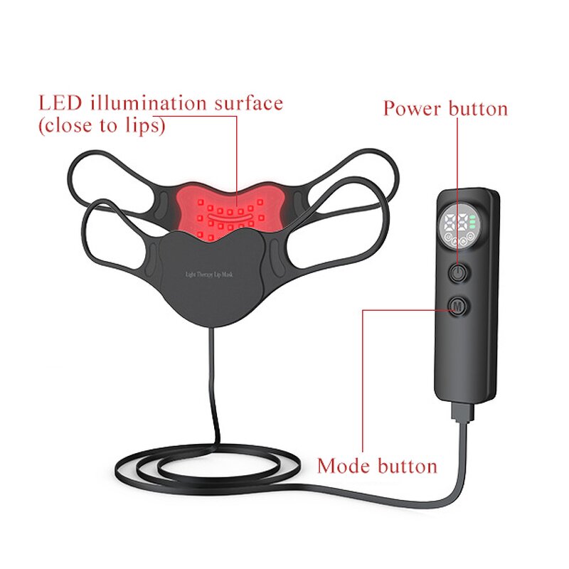 LED Light Therapy Device Manufacturer - Custom Silicone 4 Color Infrared for Lip Care Photon Mouth Mask