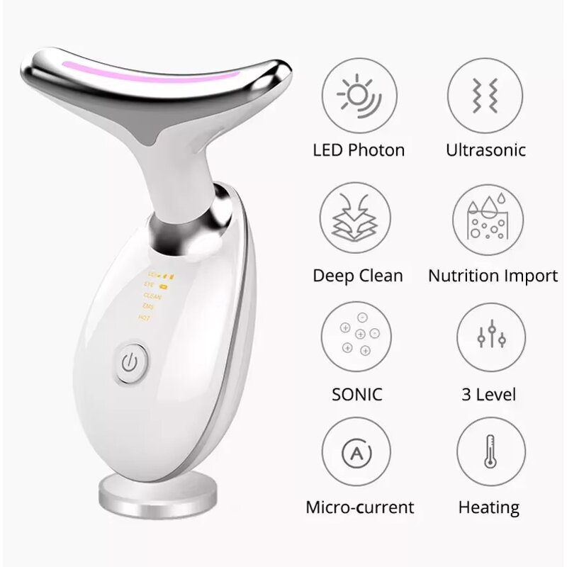Beauty Device Manufacturer - 2025 New Multifunction V Shape Double Chin Reducer Vibration 3/7 Color