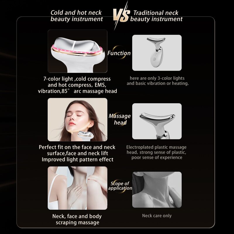 Face Massager Manufacturer - OEM ODM Microcurrent Neck Lifting EMS Skin Tightening 7 Colors Light Therapy