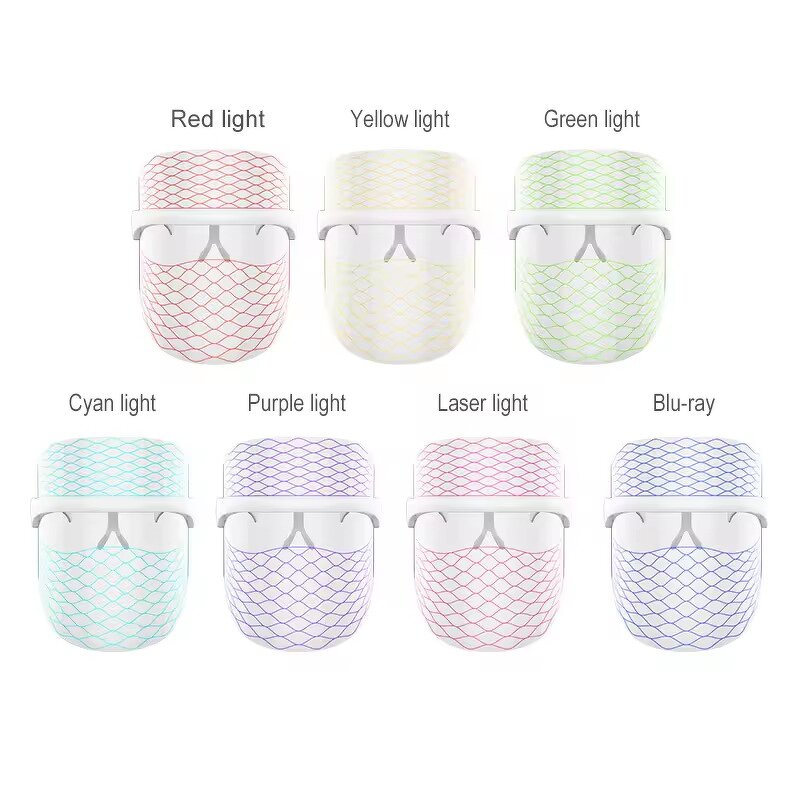 LED Light Therapy Mask Manufacturer - Transparent Wireless 7-in-1 Anti Wrinkles Photon PDT