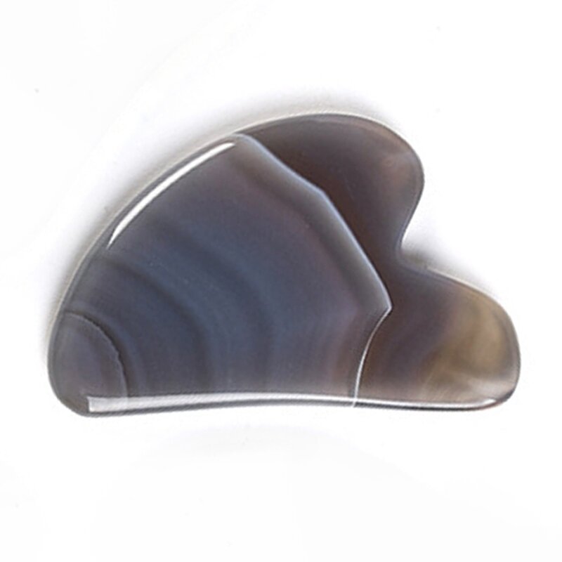 Gray Agate Gua Sha Stone - Natural Facial Body Skincare Lightweight Massage Tool